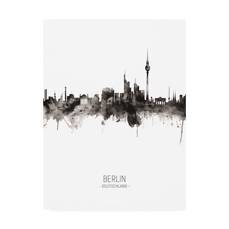 Michael Tompsett 'Berlin Germany Skyline Portrait II' Canvas Art,35x47